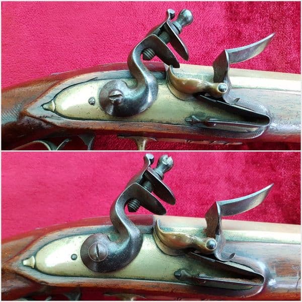 X X X SOLD X X X  A Pair of Napoleonic French Cannon Barrel Officer's Flintlock Pistols. Ref 9843.